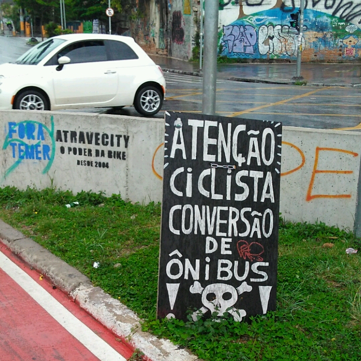 Warning sign along the road